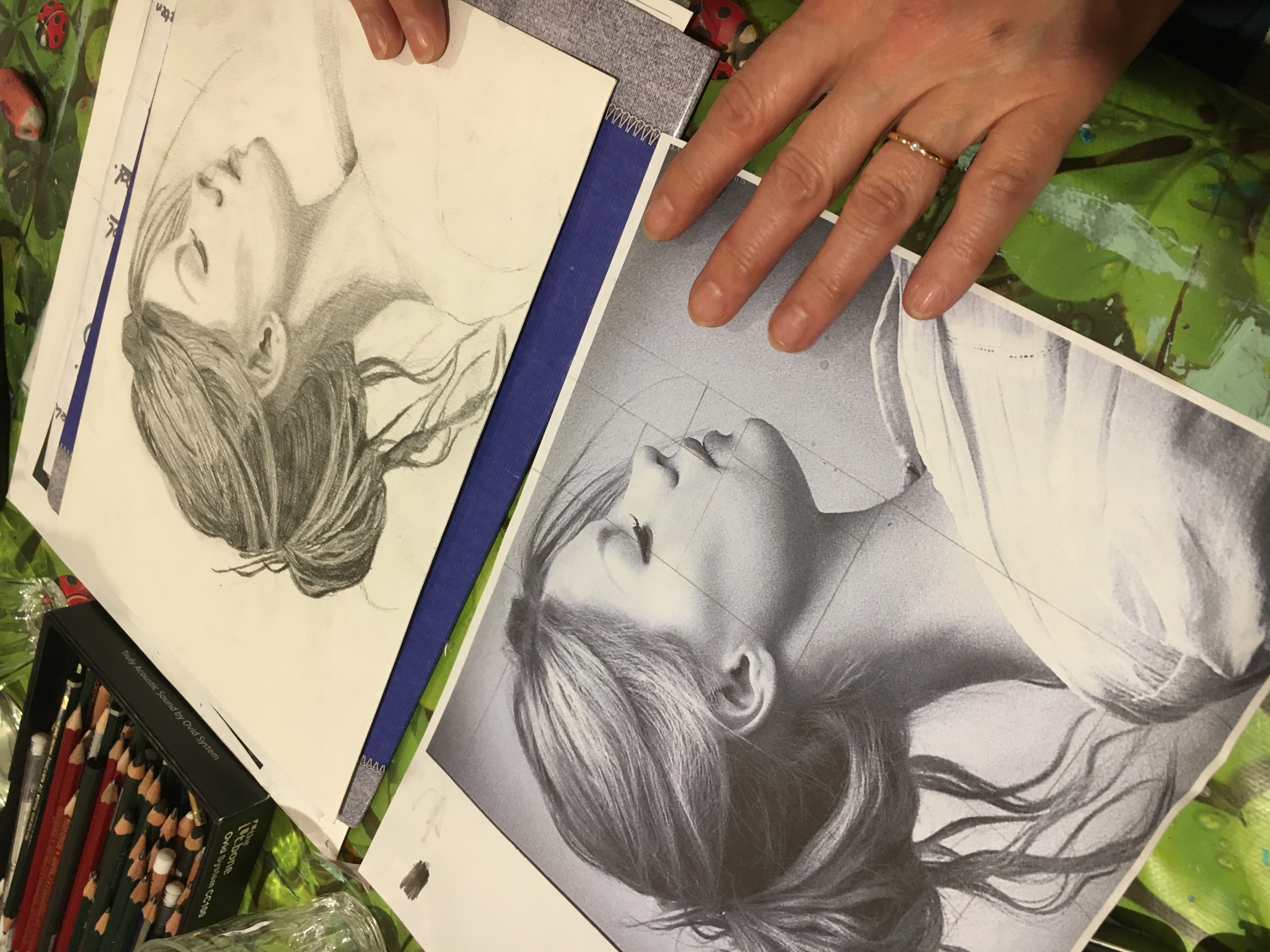 portret tekenen met verschillende materialen - Afbeelding 12